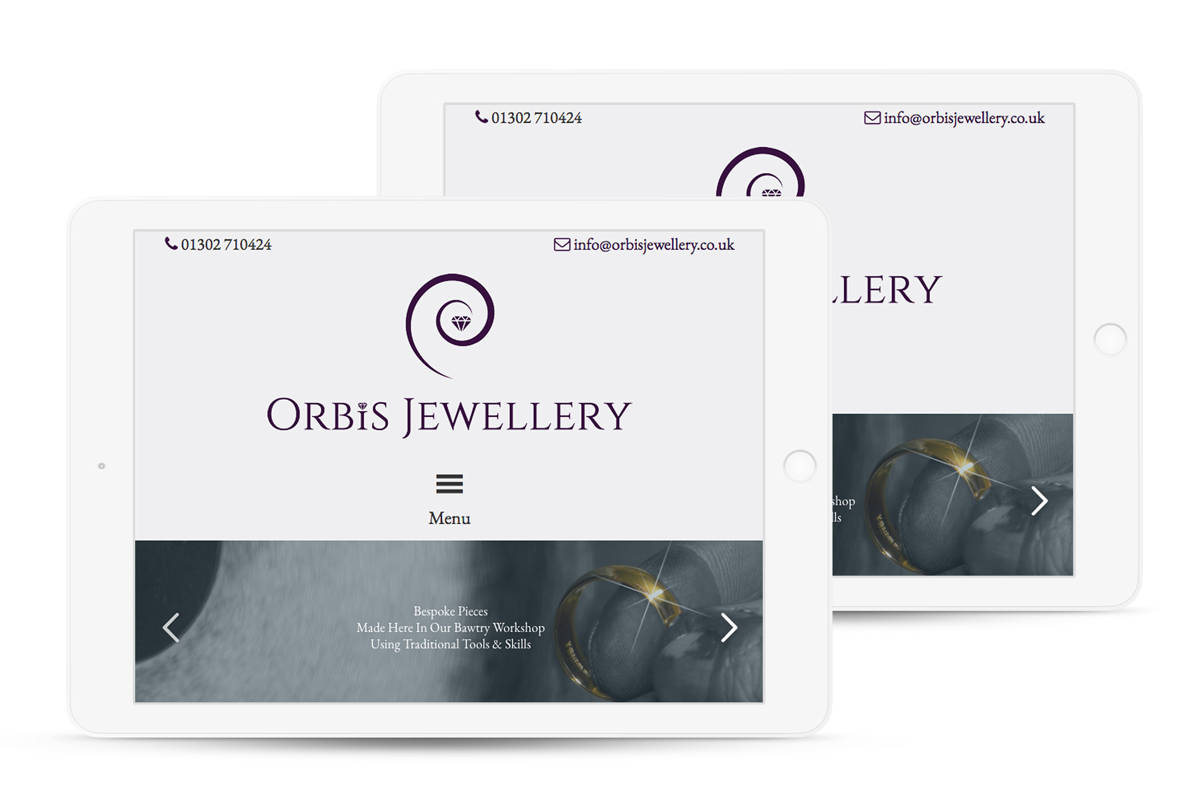 Orbis Jewellery iPad website design