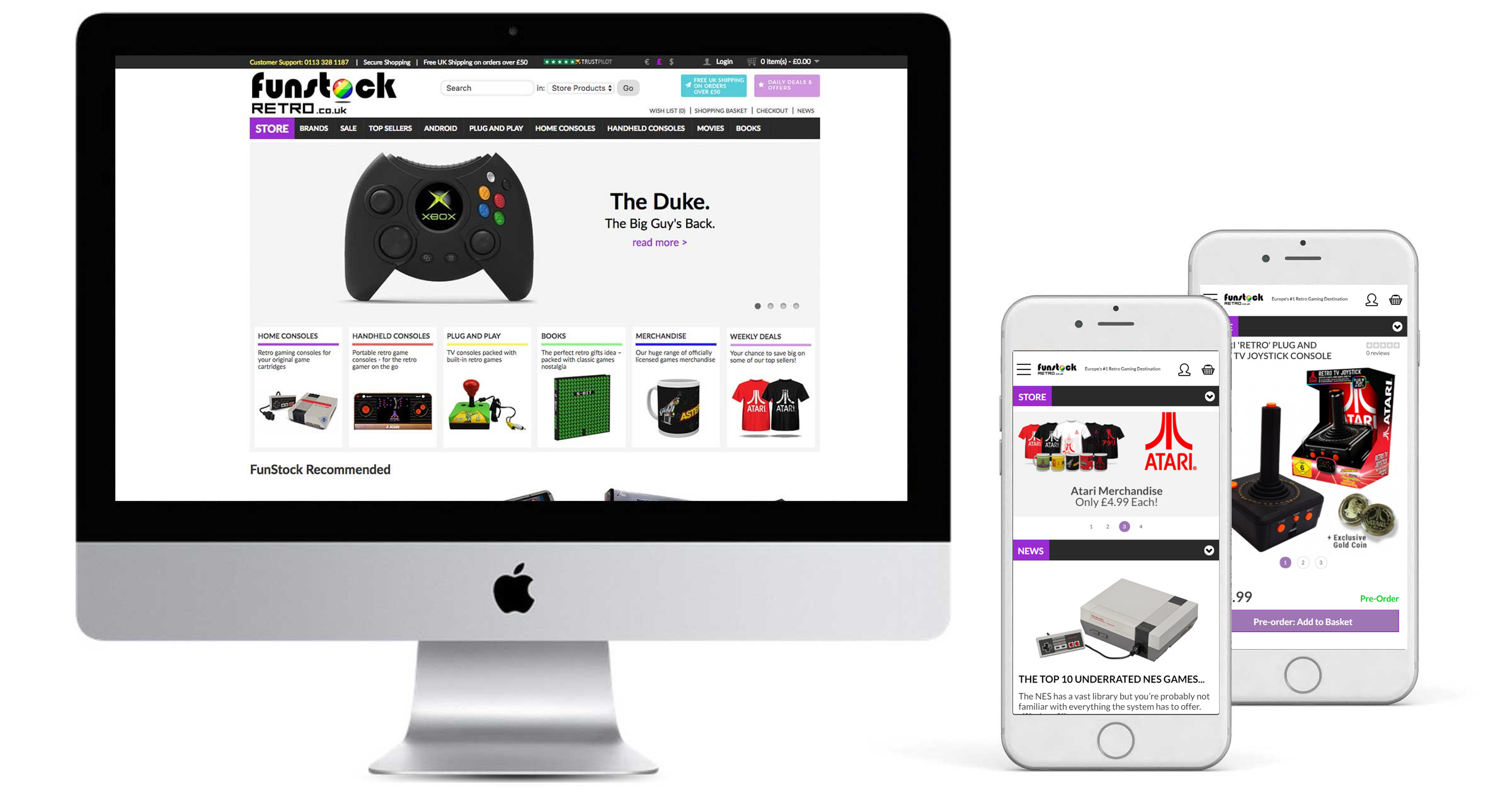 Funstock Retro - Website Design Display Desktop & Mobile